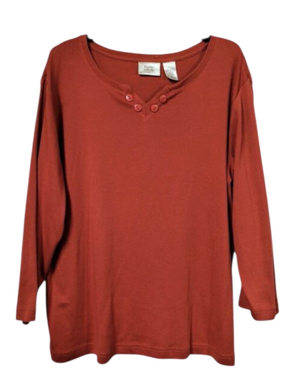 Baxter Wells 3/4 Sleeve V-Neck Shirt Women's Size XL
